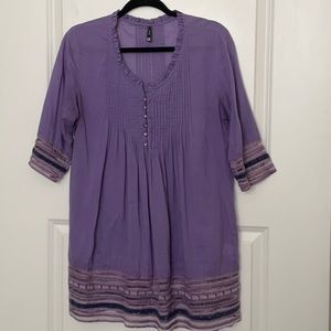 Zebo Purple Lace Trim Tunic Medium
